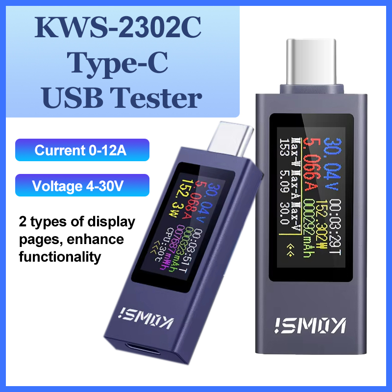 Usb Ammeter Tester - KWS-2302C Type-C USB Tester Multi-function Digital