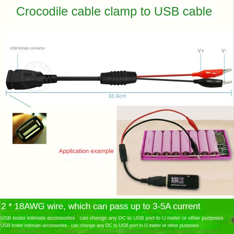 A01E-2Pcs USB Alligator Clips  - Usb Ammeter Tester 评论和价格