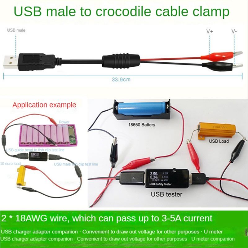 A01E-2Pcs USB Alligator Clips  - Usb Ammeter Tester 评论和价格