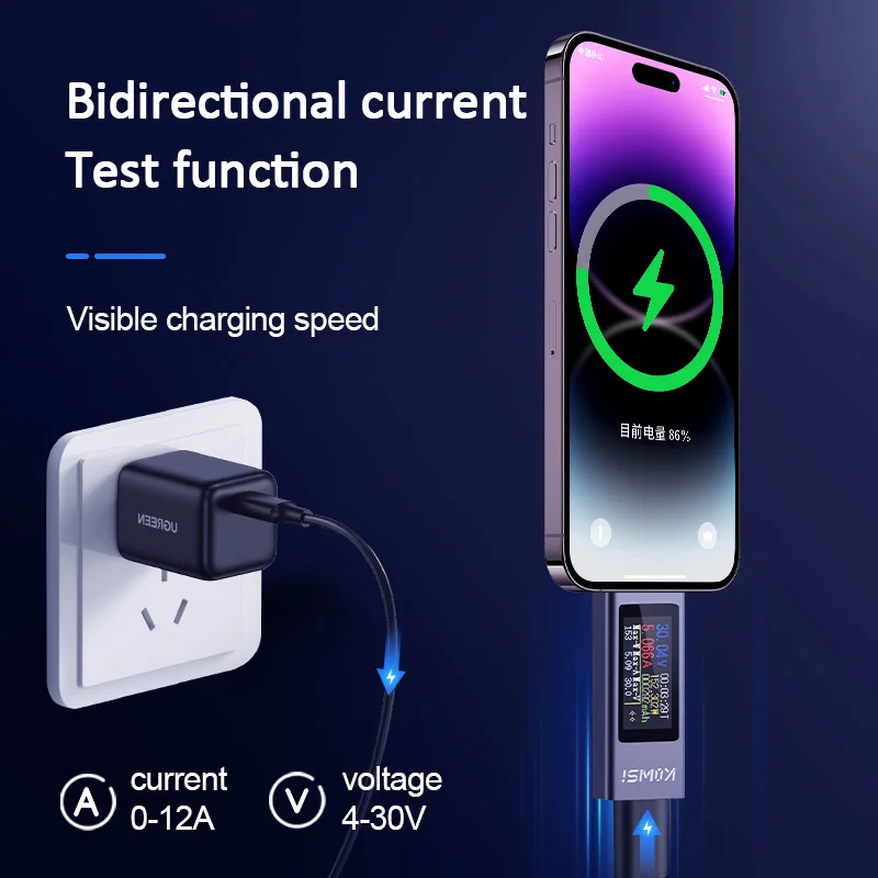 KWS-2302C Type-C USB Tester Mu - Usb Ammeter Tester 评论和价格