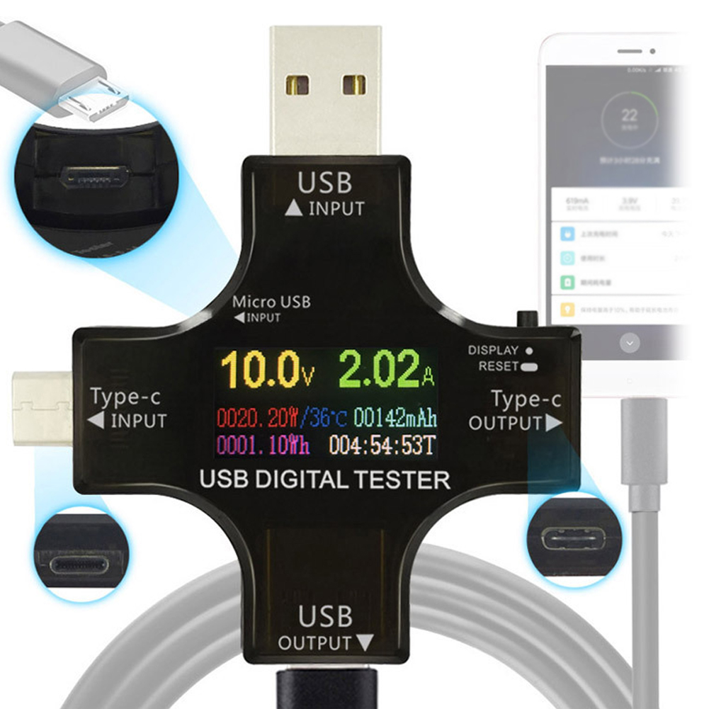 USB Tester Type-C PD Color Dig - Usb Ammeter Tester 评论和价格
