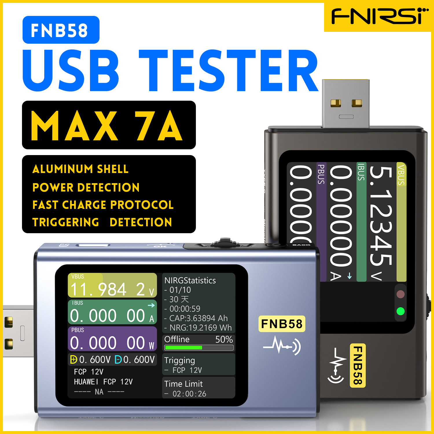 FNIRSI-FNB58 USB Voltage Teste - Usb Ammeter Tester 评论和价格
