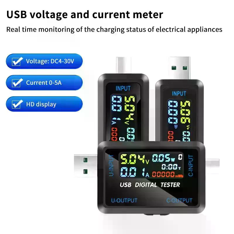 10 In 1 USB Type C Voltmeter A - Usb Ammeter Tester 评论和价格